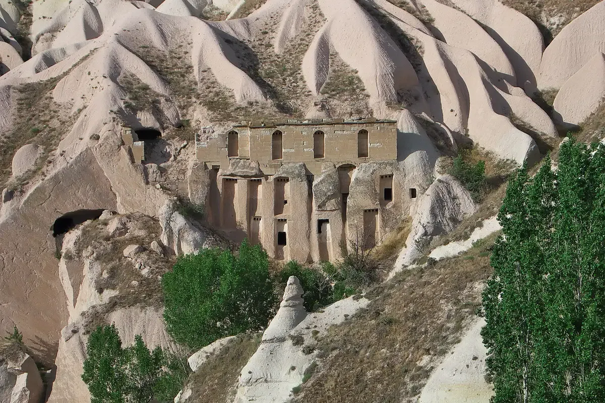 Pigeon houses carved into the rock walls of Pigeon Valley